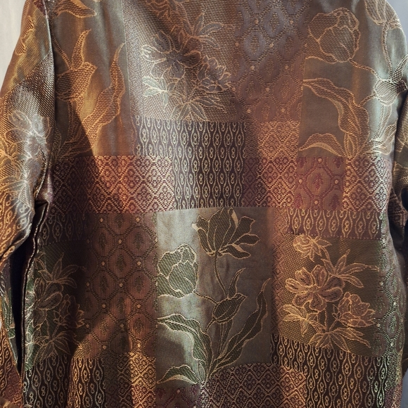 Elegant Brown Patterned Women's Blazer - Picture 5 of 6